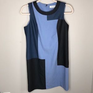 Calvin Klein Multi Blue Checker Dress Size 8P